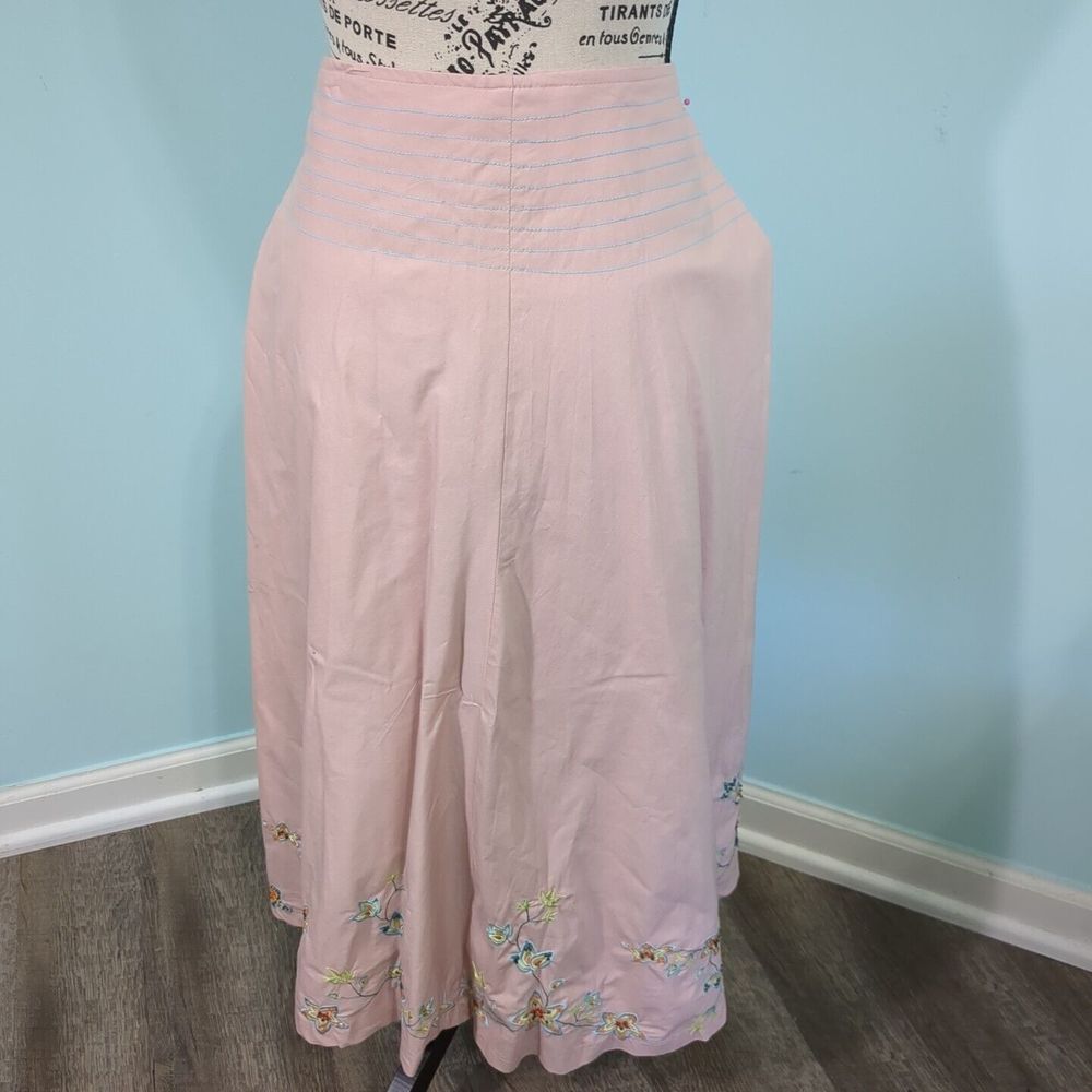 Lapis NWT Long Skirt pink floral embroidery medium Garden Girl Fairy Core